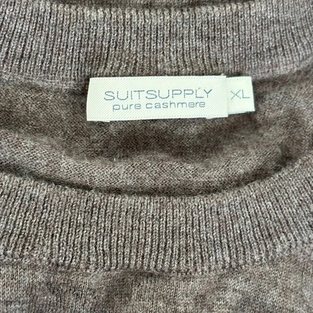 SuitSupply‎ Pure Cashmere Sweater Sz XL Brown Crewneck Quiet Luxury Neutral